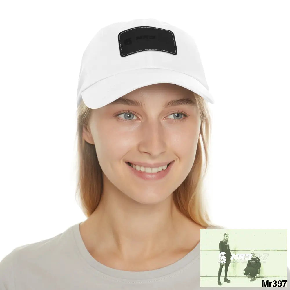 MR39-7 Dad Hat with Leather Patch (Rectangle) Hats