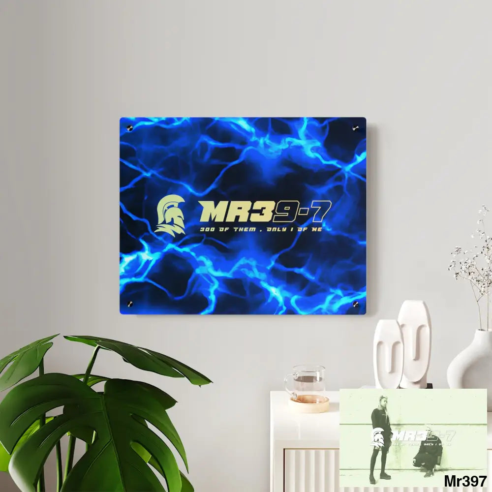 MR39-7 Electric Blue Acrylic Wall Art Panels Home Decor