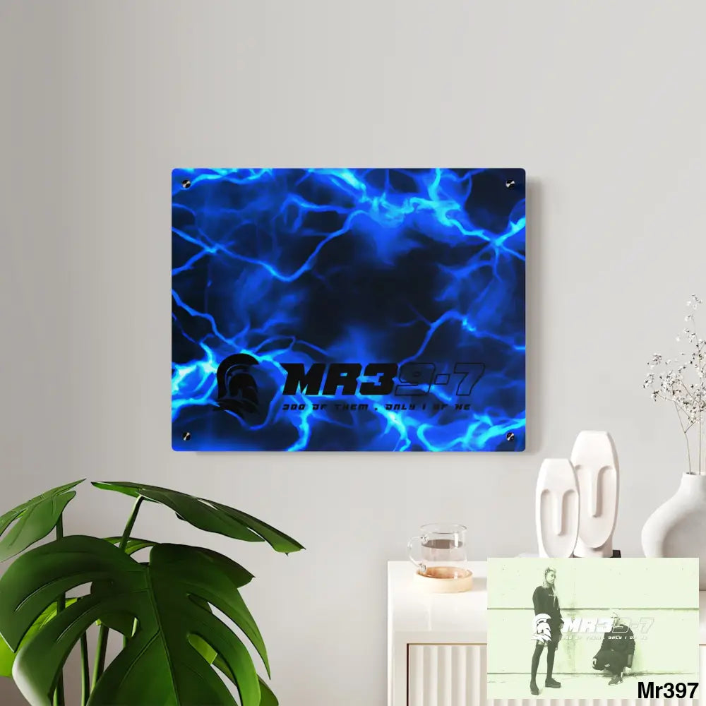 MR39-7 Electric Blue Acrylic Wall Art Panels Home Decor