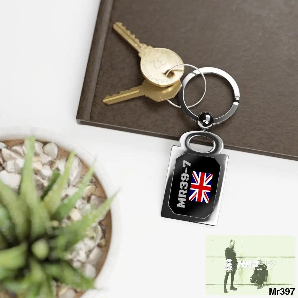 MR39-7 GB7 Rectangle Photo Keyring One size / Glossy / Silver Accessories