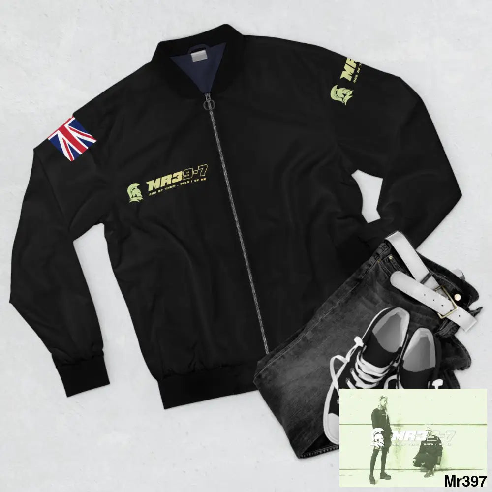 Mr39-7 GBR Gothic Skull with Wings and Roses Men’s Bomber Jacket (AOP) All Over Prints