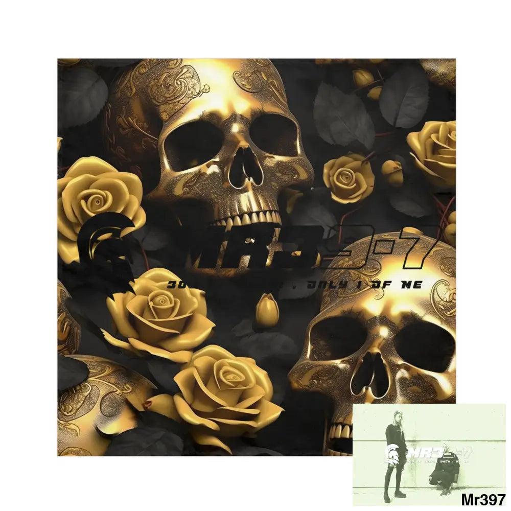 MR39-7 Gothic Skulls & Roses Napkins 4-piece set / White / 19’’ × 19’’ Accessories