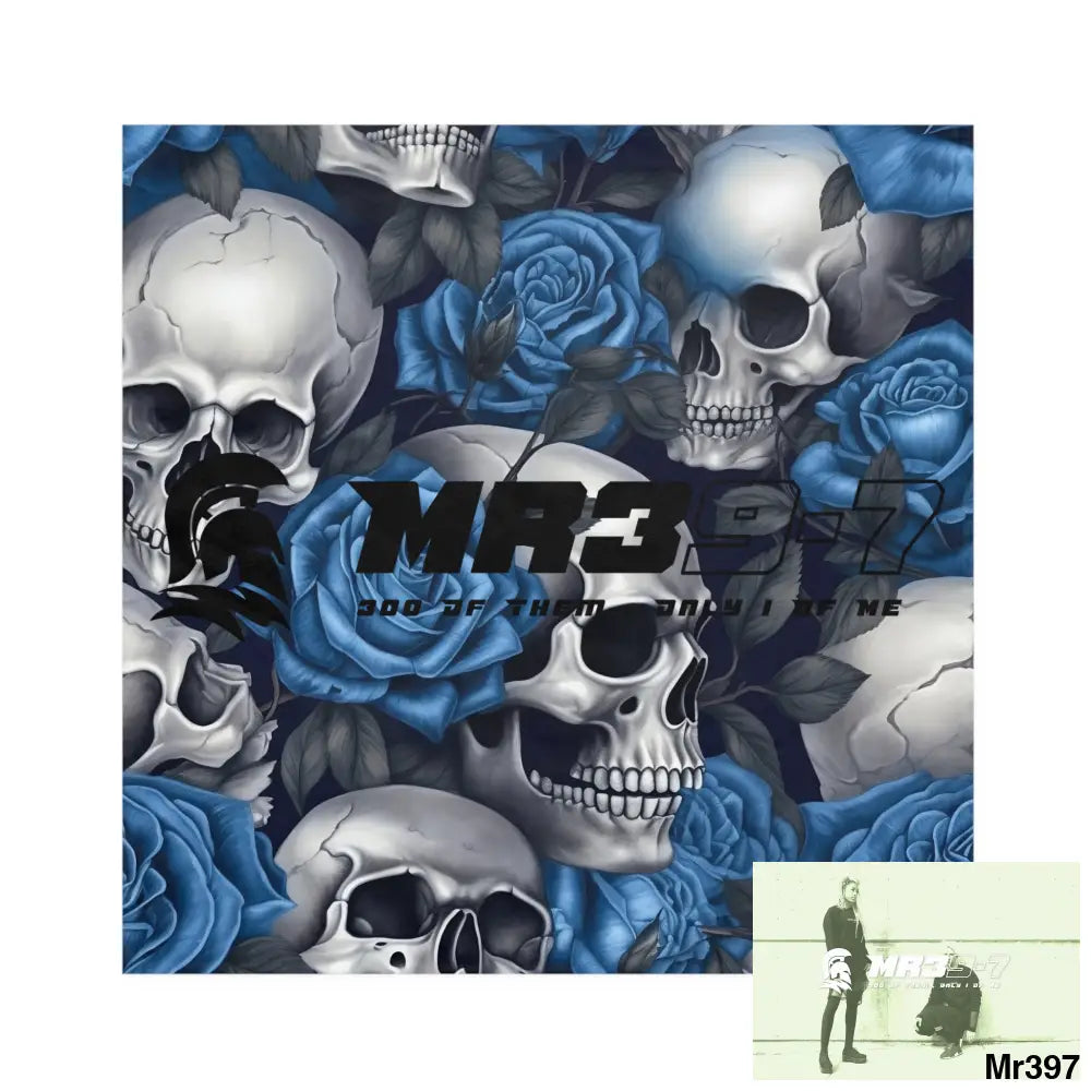 MR39-7 Gothic Skulls & Roses Napkins 4-piece set / White / 19’’ × 19’’ Accessories