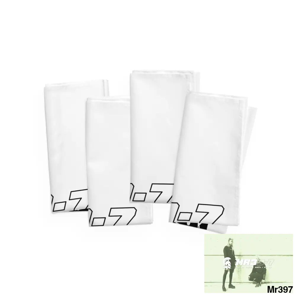 MR39-7 Gothic Skulls & Roses Napkins 4-piece set / White / 19’’ × 19’’ Accessories