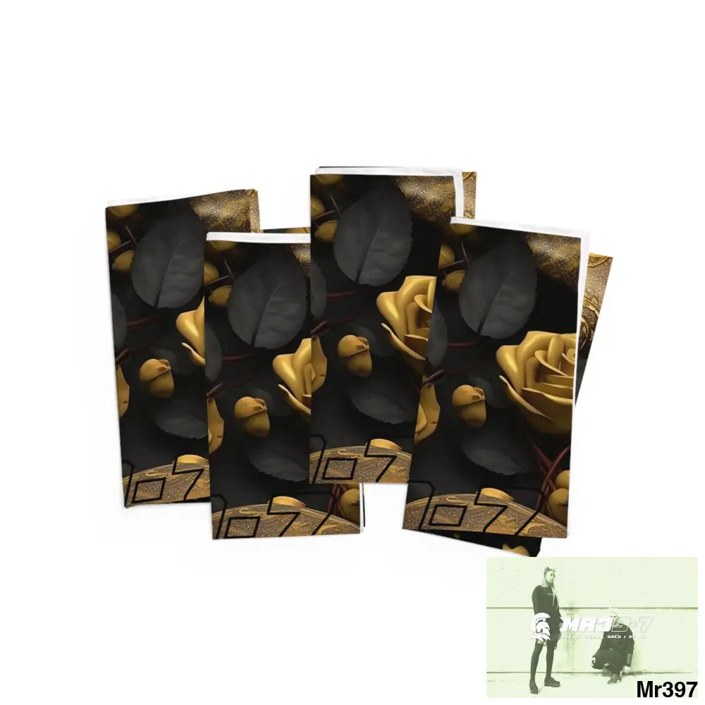 MR39-7 Gothic Skulls & Roses Napkins 4-piece set / White / 19’’ × 19’’ Accessories