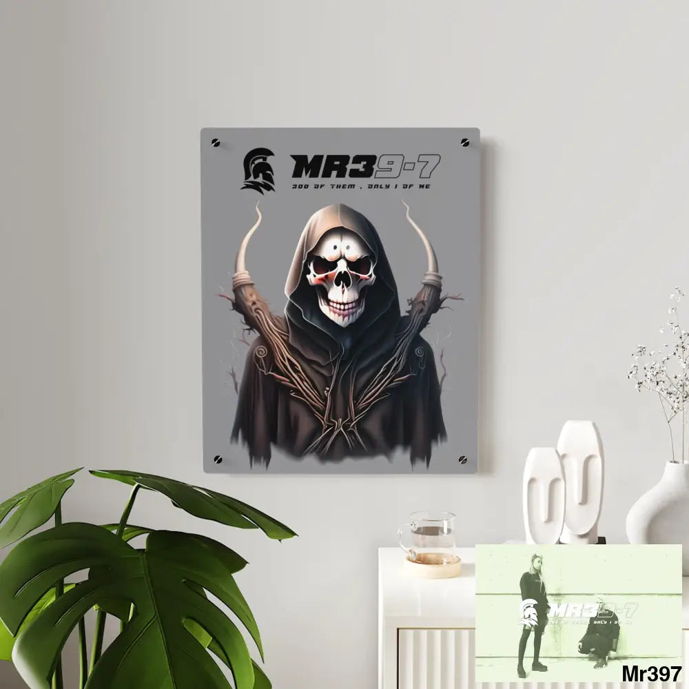 MR39-7 Halloween Reaper Graphic Acrylic Wall Art Panels Home Decor