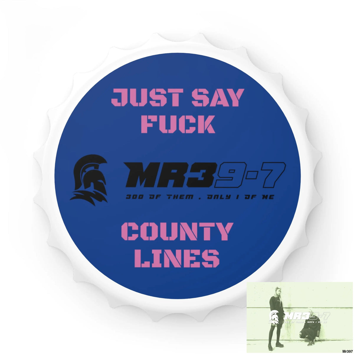 MR39-7 Just Say Fuck County Lines Bottle Opener One size / White Accessories