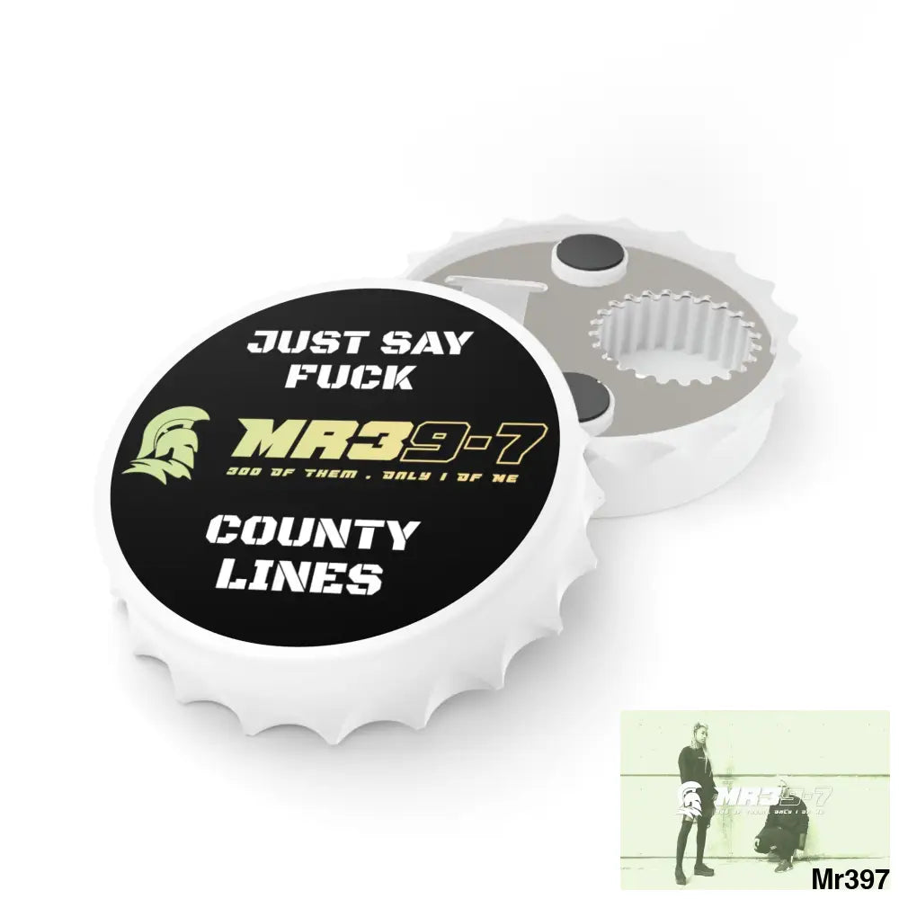 MR39-7 Just Say Fuck County Lines Bottle Opener One size / White Accessories