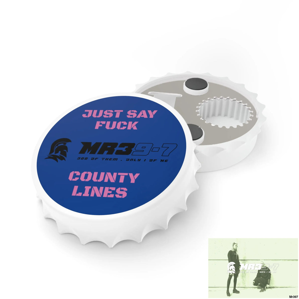 MR39-7 Just Say Fuck County Lines Bottle Opener One size / White Accessories