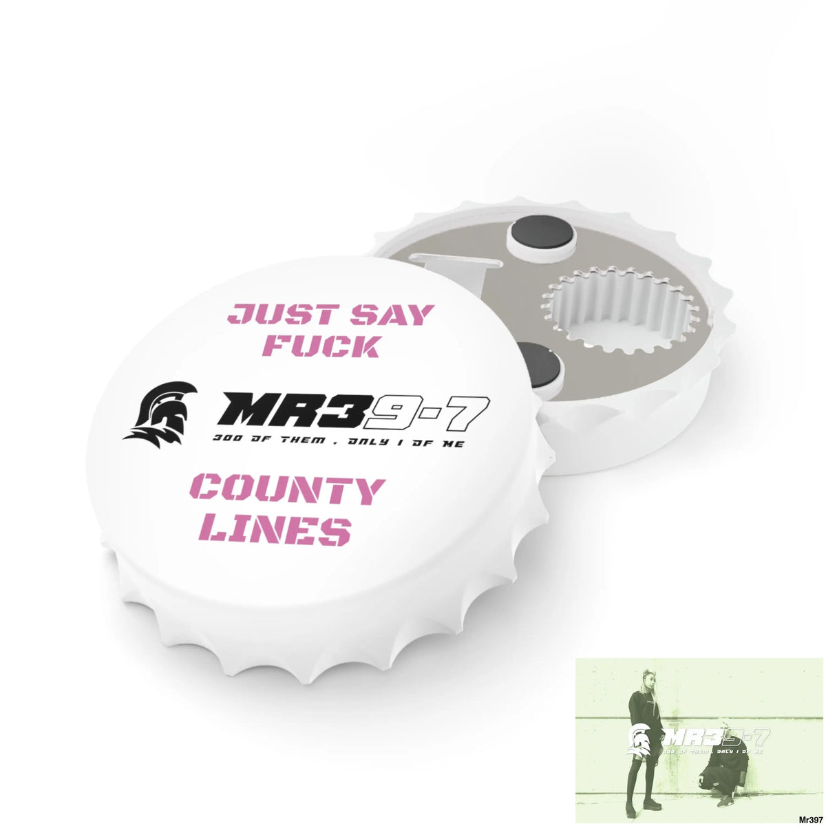 MR39-7 Just Say Fuck County Lines Bottle Opener One size / White Accessories