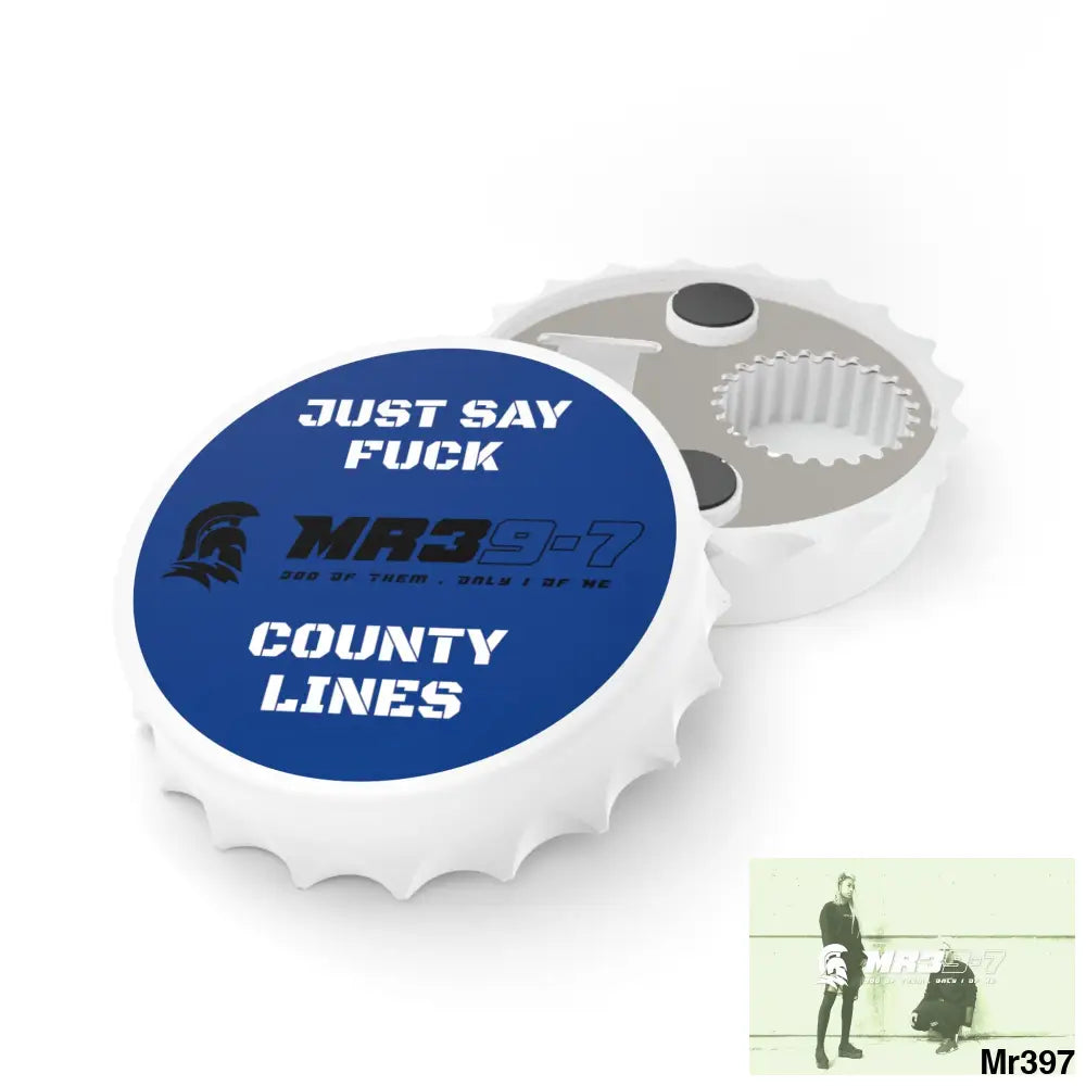 MR39-7 Just Say Fuck County Lines Bottle Opener One size / White Accessories