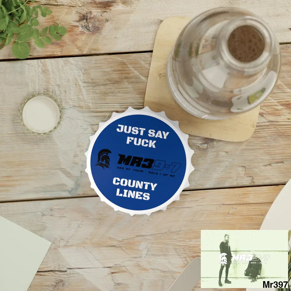 MR39-7 Just Say Fuck County Lines Bottle Opener One size / White Accessories