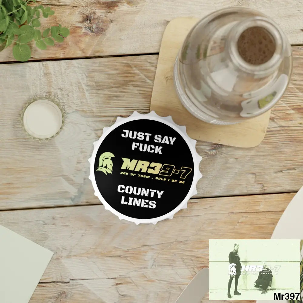 MR39-7 Just Say Fuck County Lines Bottle Opener One size / White Accessories