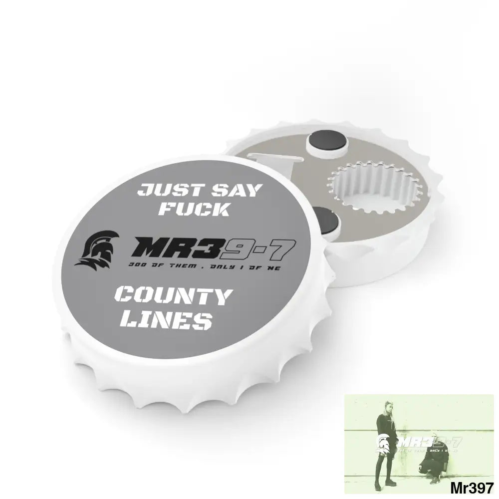 MR39-7 Just Say Fuck County Lines Bottle Opener One size / White Accessories