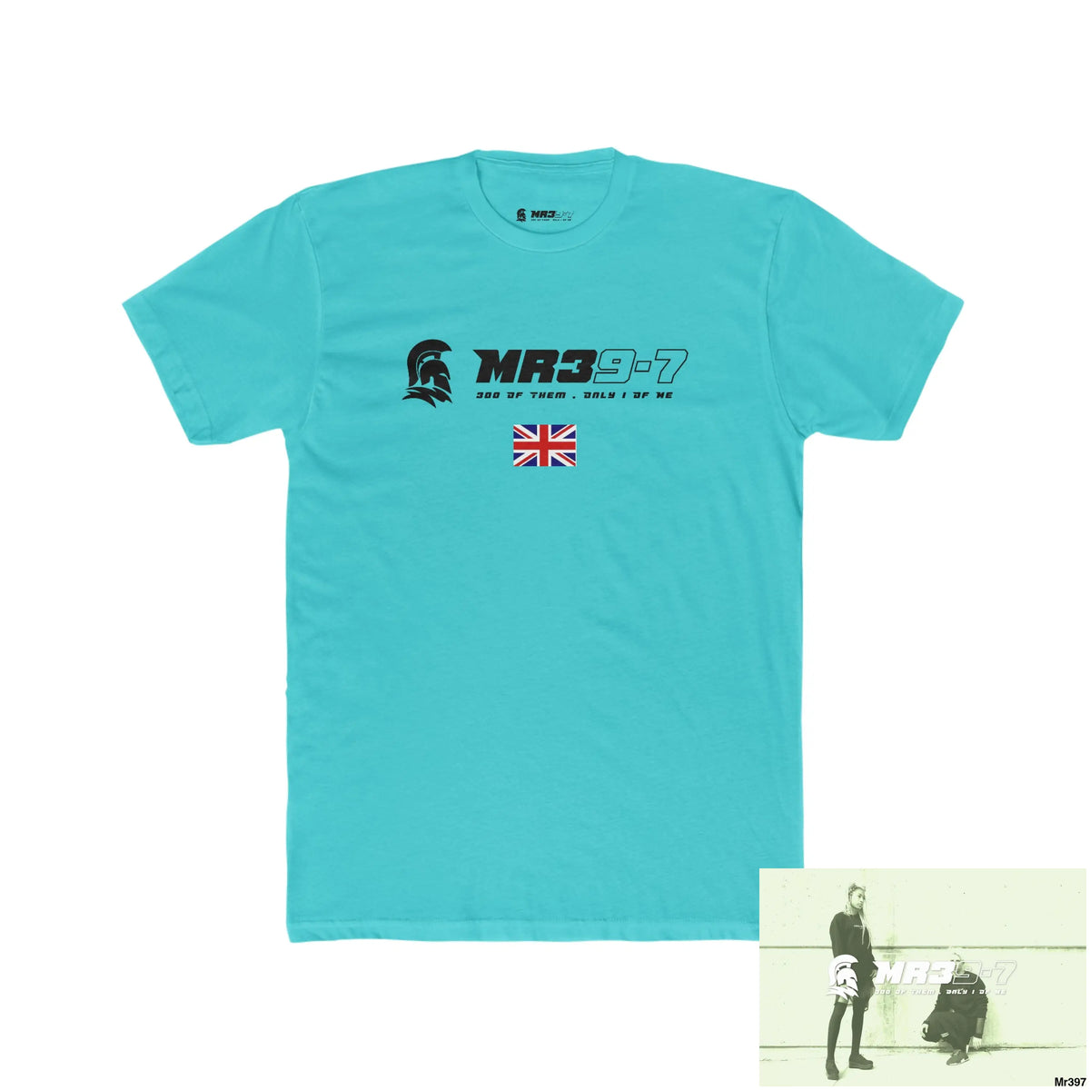 MR39-7 Kenya in Blind Men’s Cotton Crew Tee Solid Tahiti Blue / S T-Shirt