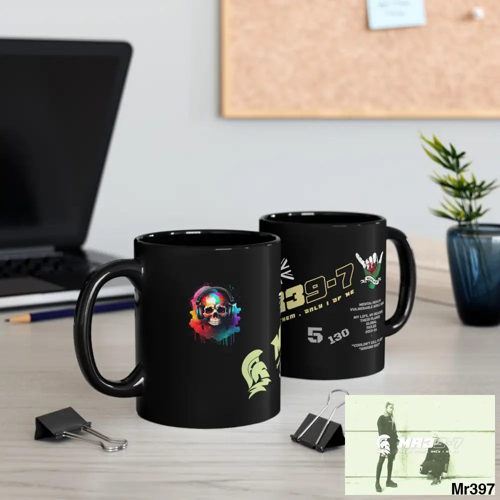 Mr39-7 Music / 55’ s back 11oz Tactical GB / Wales Black Mug Mental Health VAR / My Life My Deaths Their Plans Failed