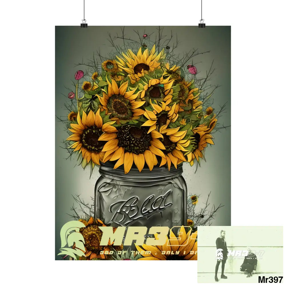 Mr39-7 Relax Fantasy Summer Landscape in a Mason Jar Matte Vertical Posters 18″ x 24″ / Matte Poster