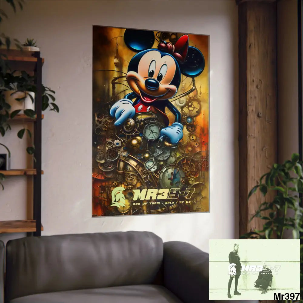 MR39-7 SuperResolution Micky Mouse Steampunk Graphic Matte Vertical Posters Poster