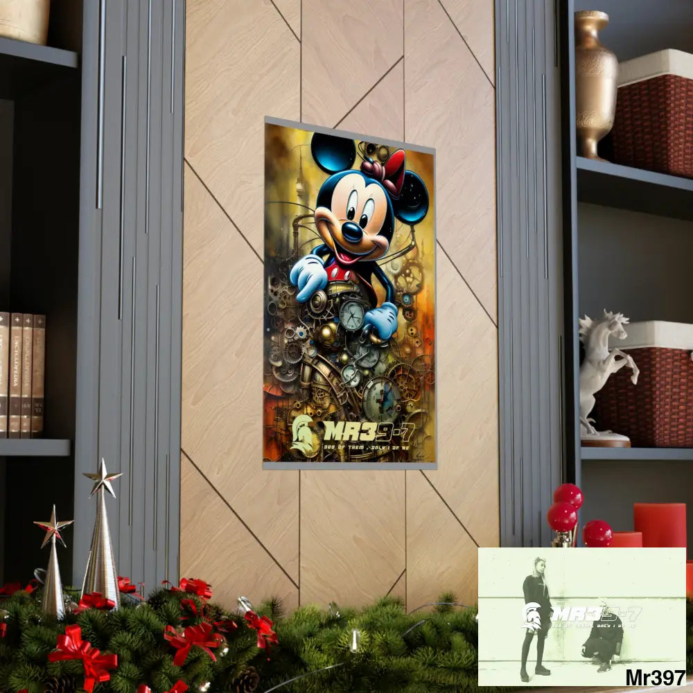 MR39-7 SuperResolution Micky Mouse Steampunk Graphic Matte Vertical Posters Poster