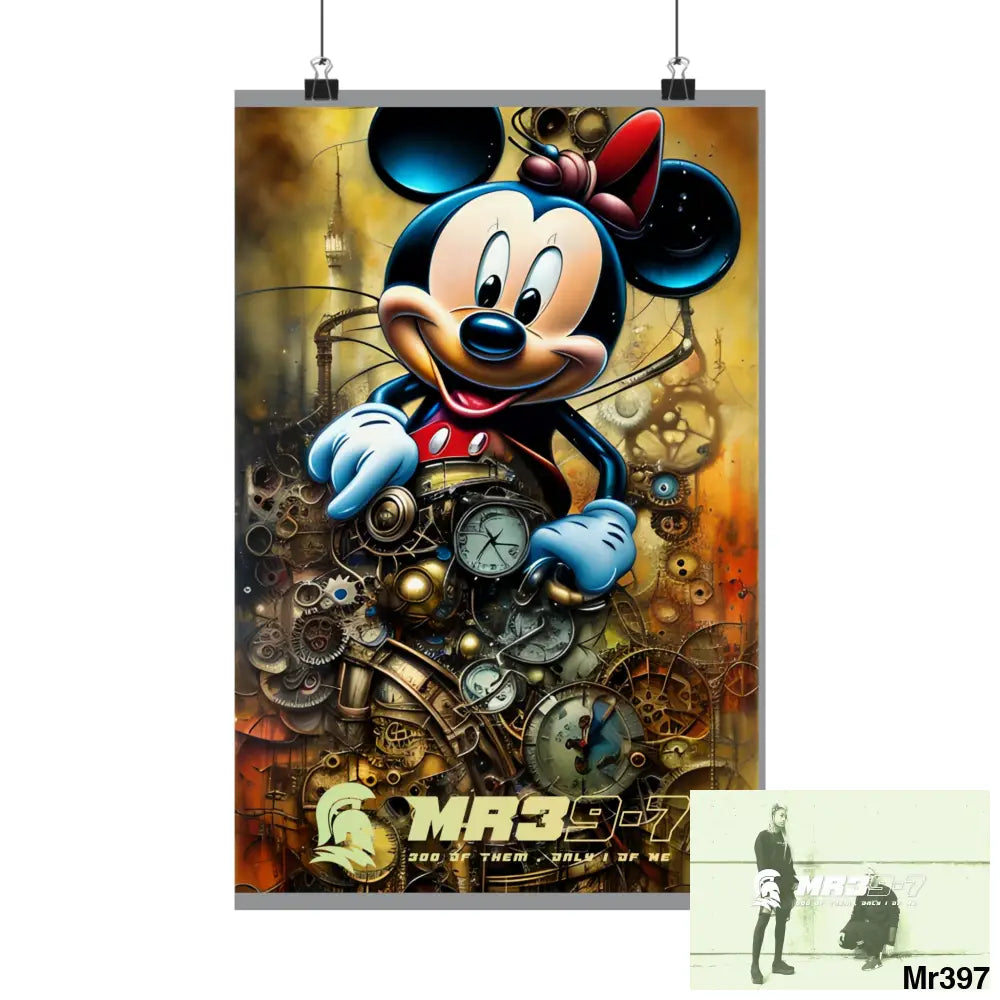 MR39-7 SuperResolution Micky Mouse Steampunk Graphic Matte Vertical Posters Poster