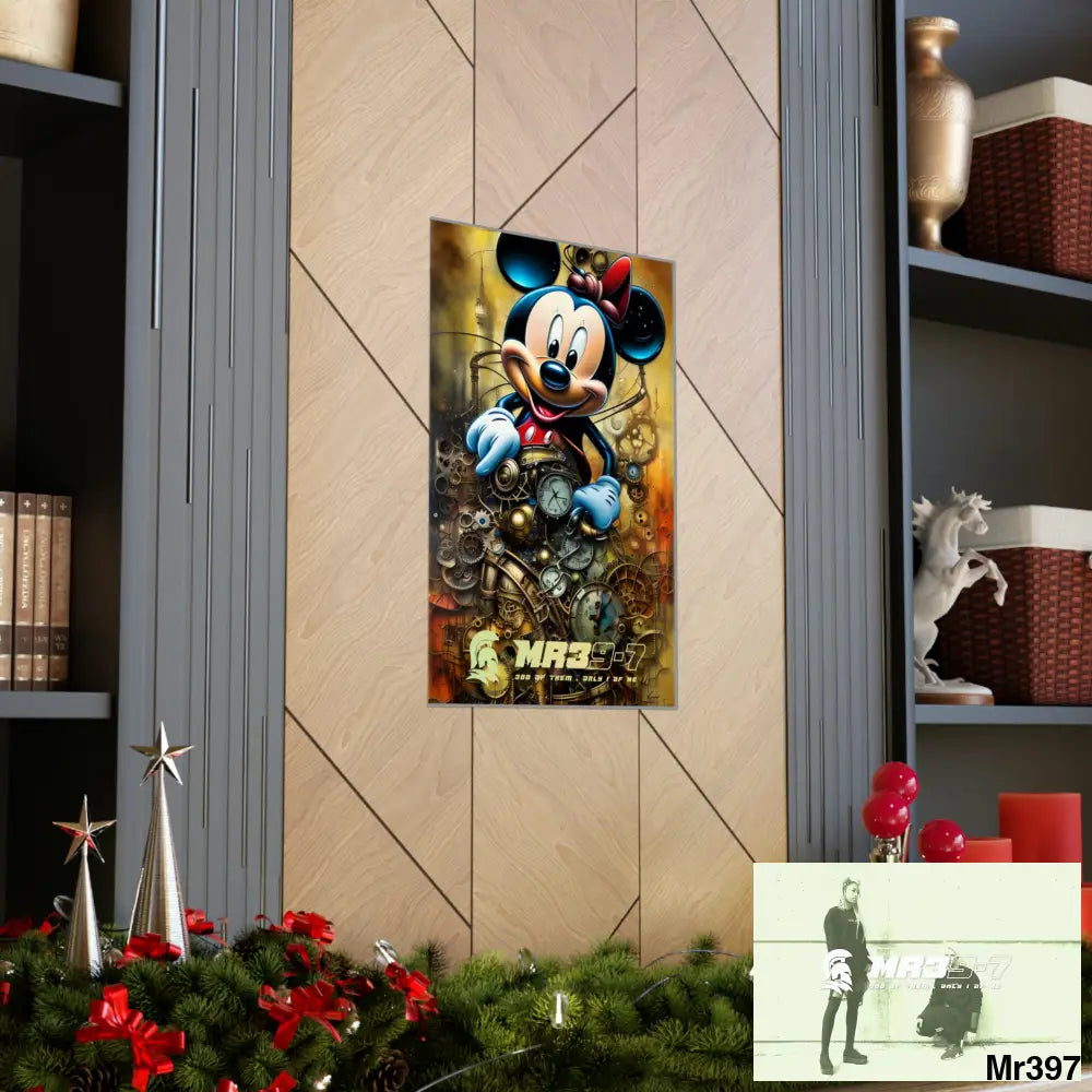 MR39-7 SuperResolution Micky Mouse Steampunk Graphic Matte Vertical Posters Poster