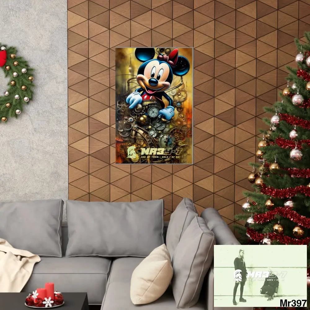 MR39-7 SuperResolution Micky Mouse Steampunk Graphic Matte Vertical Posters Poster
