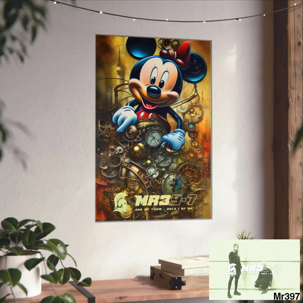 MR39-7 SuperResolution Micky Mouse Steampunk Graphic Matte Vertical Posters Poster