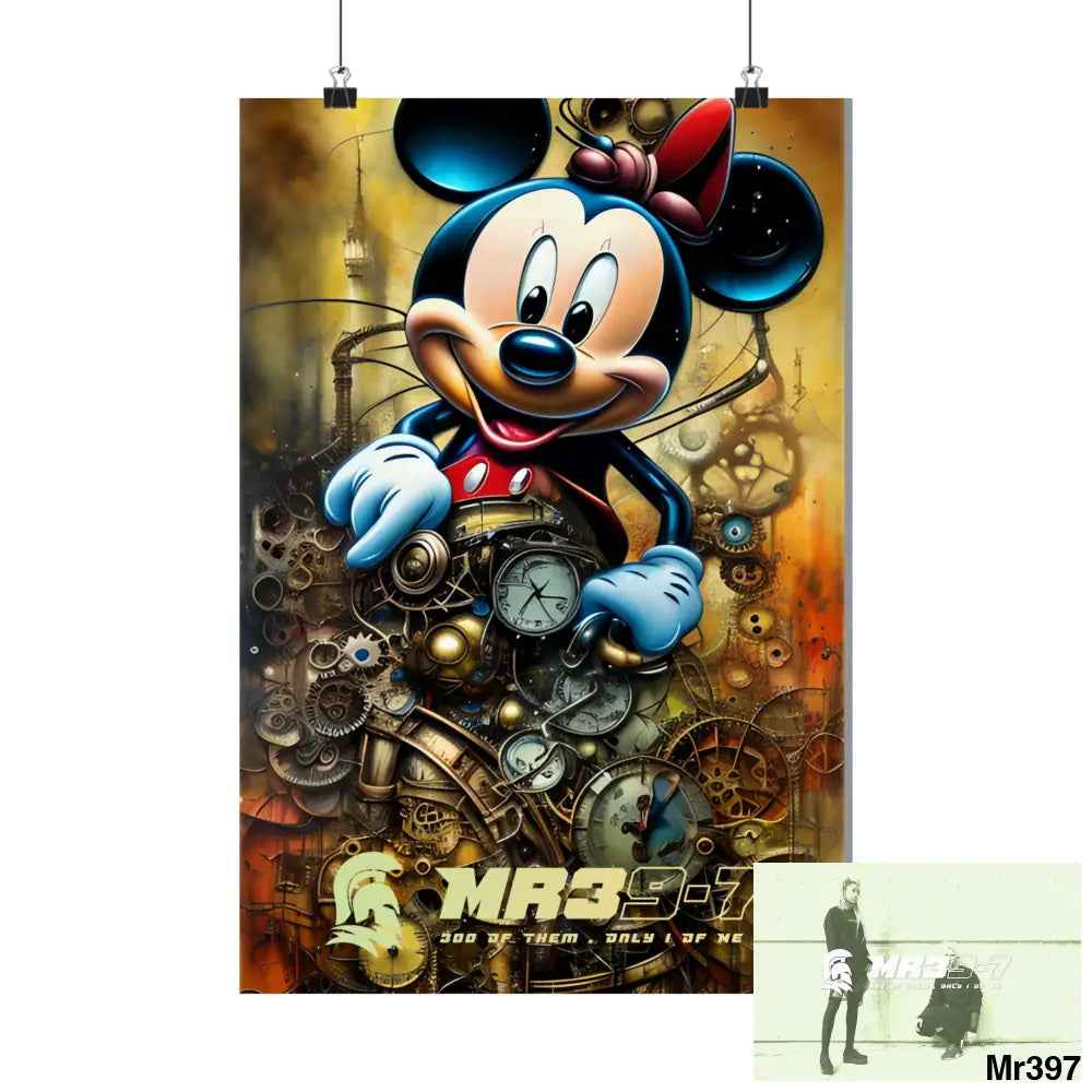 MR39-7 SuperResolution Micky Mouse Steampunk Graphic Matte Vertical Posters Poster