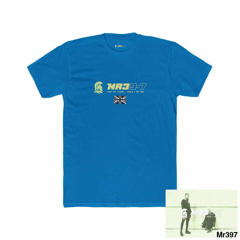 MR39-7 Tactical GB 2012 My work Colwyn Bay to and from Men’s Cotton Crew Tee Solid Turquoise / S T-Shirt