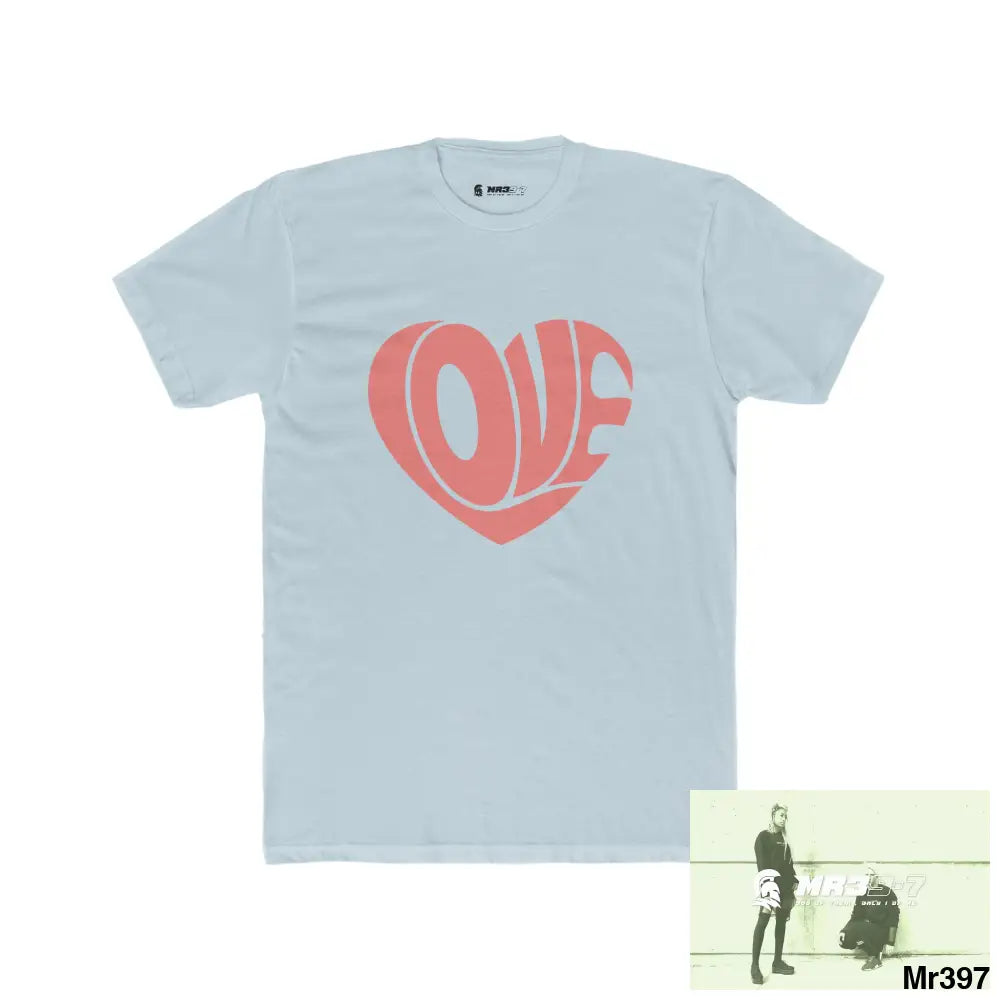 Mr39-7 Tactical Love Men’s Cotton Crew Tee Solid Light Blue / S T-Shirt