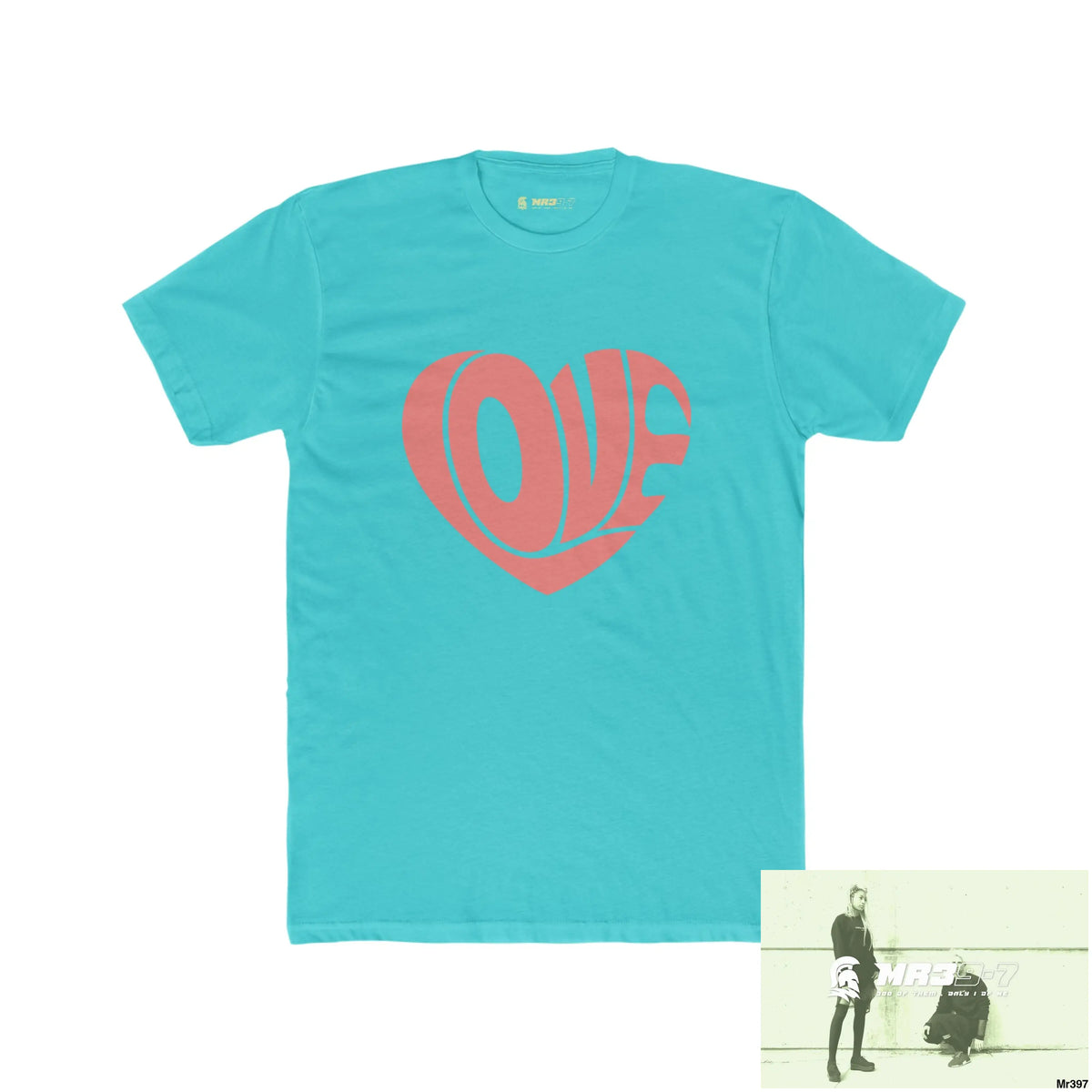 Mr39-7 Tactical Love Men’s Cotton Crew Tee Solid Tahiti Blue / S T-Shirt