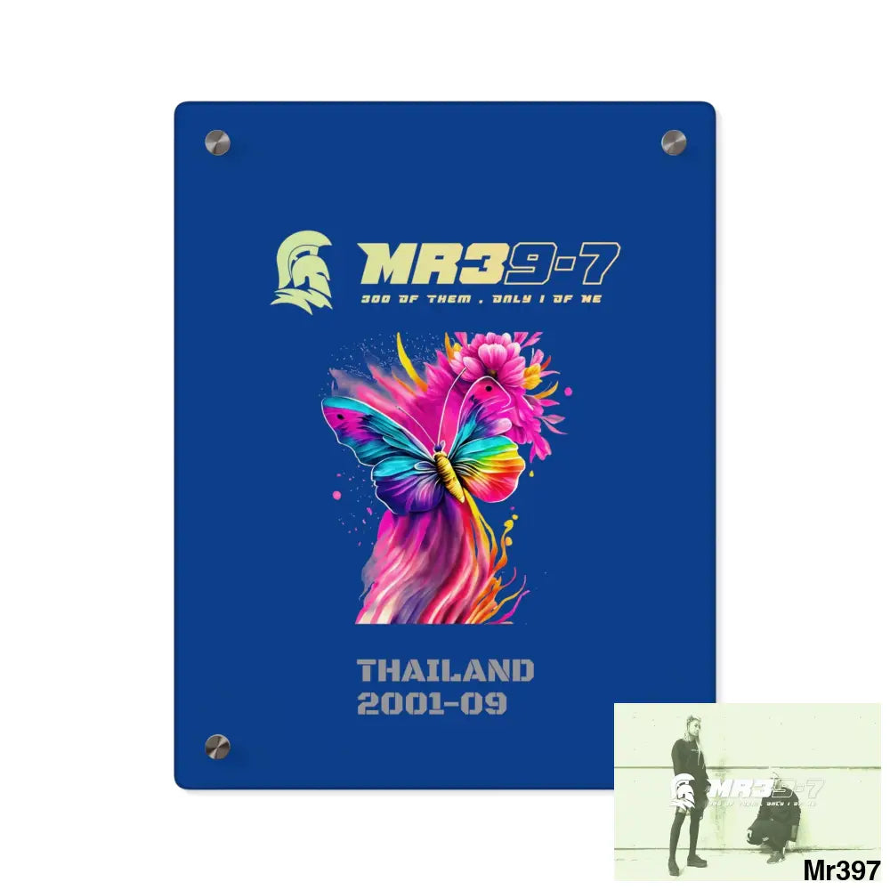 MR39-7 Thailand 2001--09 Colourful Butterfly in Mid-Flight Acrylic Wall Art Panels 11″ x 14″ (Vertical) / 0.25’’ Home