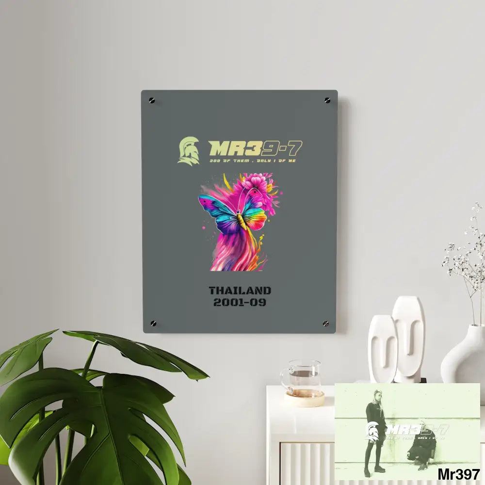 MR39-7 Thailand 2001--09 Colourful Butterfly in Mid-Flight Acrylic Wall Art Panels Home Decor
