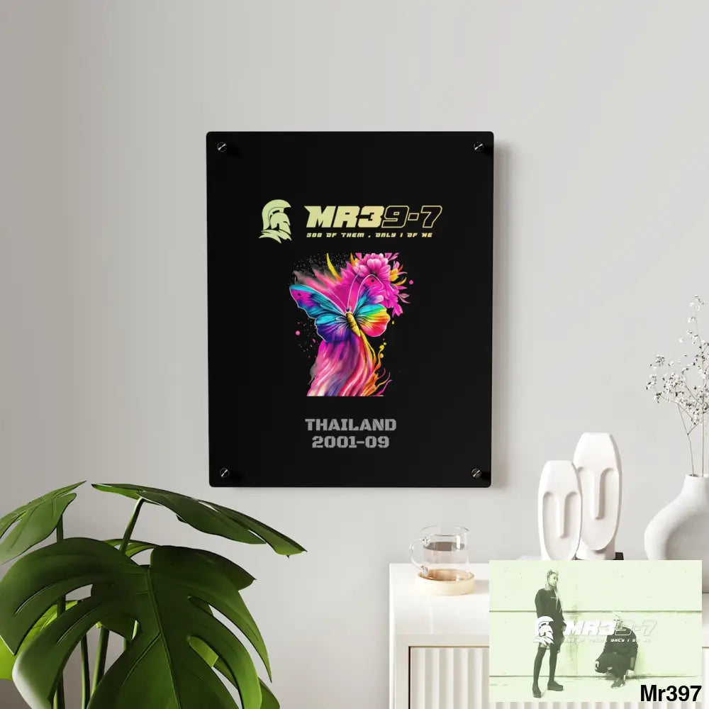 MR39-7 Thailand 2001--09 Colourful Butterfly in Mid-Flight Acrylic Wall Art Panels Home Decor