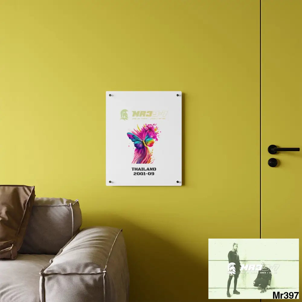MR39-7 Thailand 2001--09 Colourful Butterfly in Mid-Flight Acrylic Wall Art Panels Home Decor