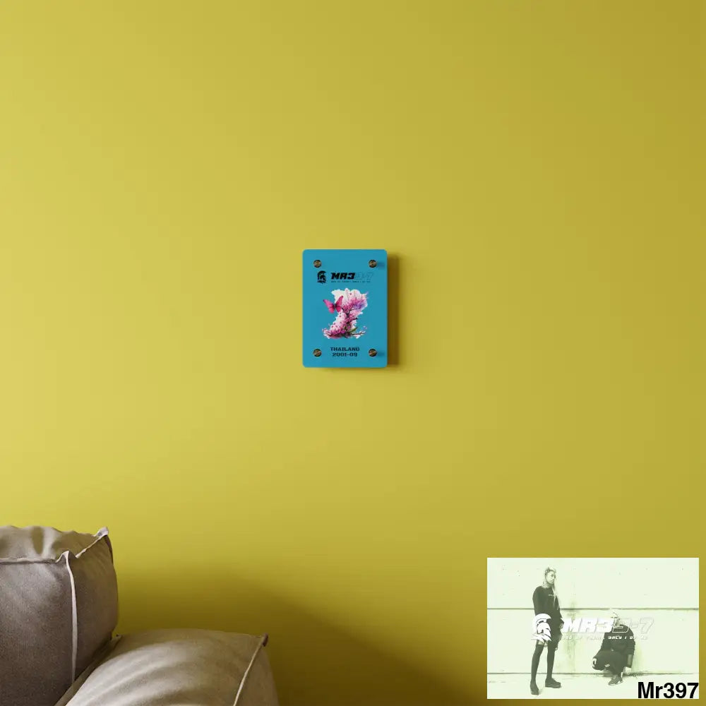 MR39-7 Thailand 2001--09 Pink Butterfly on Ornamental Cherry Tree Branch Acrylic Wall Art Panels Home Decor