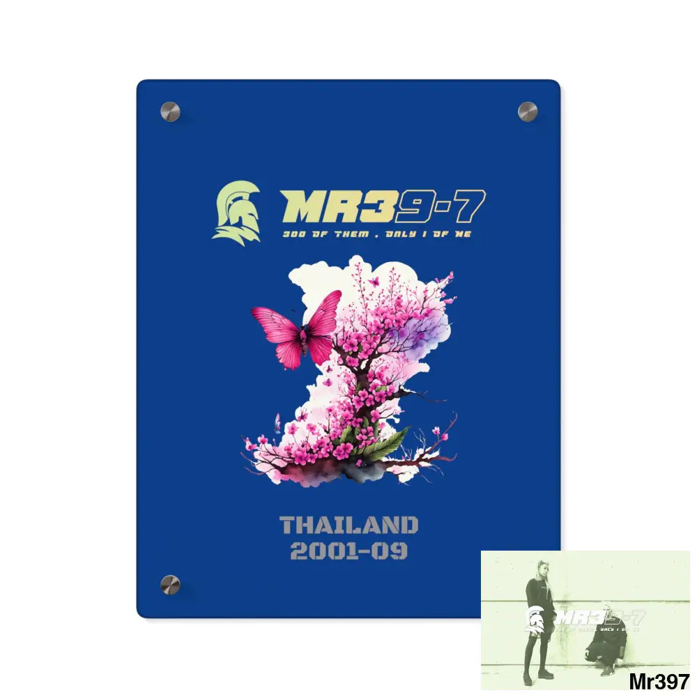 MR39-7 Thailand 2001--09 Red Rose with Bloody Drippings on Abstract Black Background Acrylic Wall Art Panels 11″ x 14″