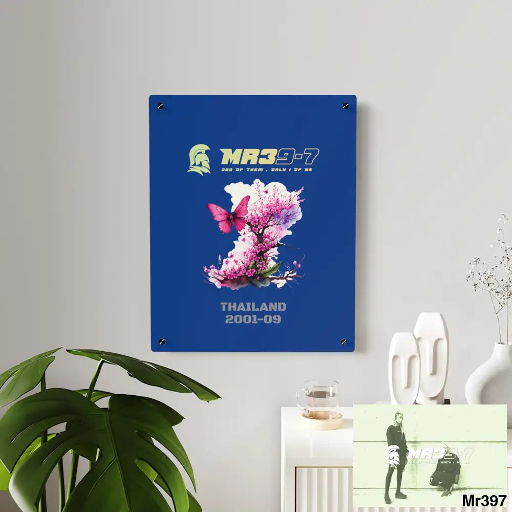 MR39-7 Thailand 2001--09 Red Rose with Bloody Drippings on Abstract Black Background Acrylic Wall Art Panels Home Decor