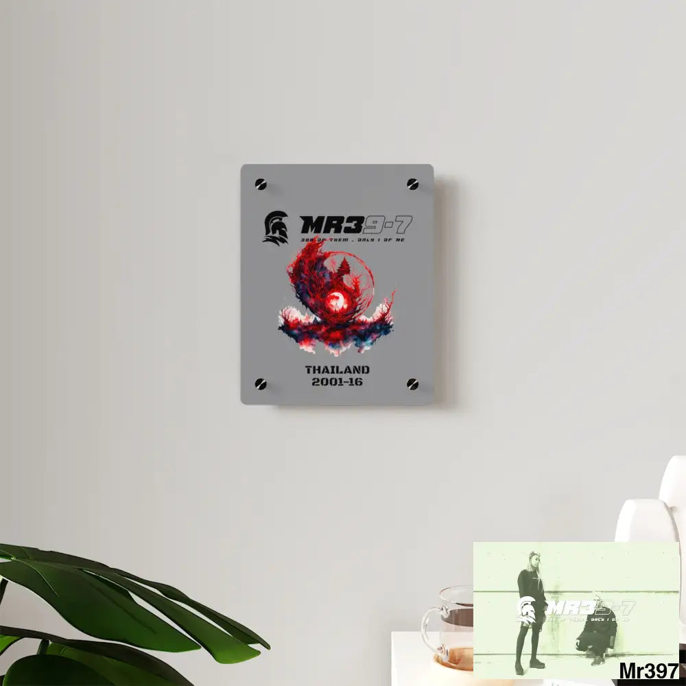 MR39-7 Thailand 2001-16 Abstract Yin-Yang Symbol in Red and Black- Acrylica Wall Art Panels Home Decor