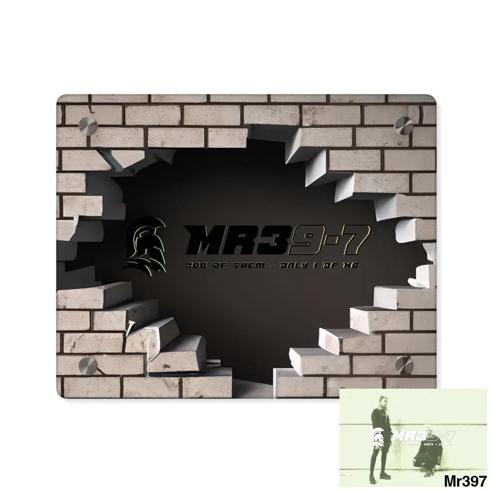 MR39-7 Through the 3D Cracked Brick Wall Graphic Acrylic Art Panels 10″ x 8″ (Horizontal) / 0.25’’ Home Decor