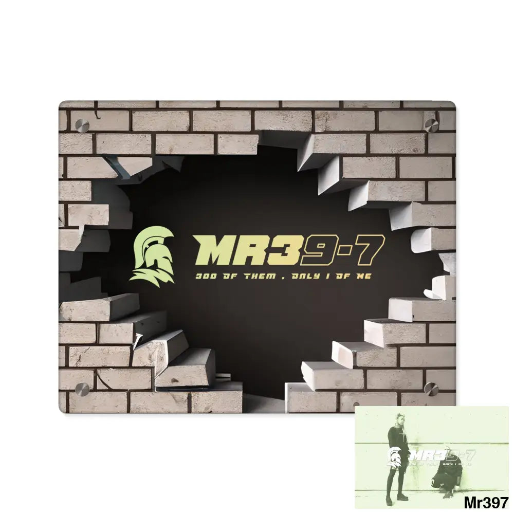 MR39-7 Through the 3D Cracked Brick Wall Graphic Acrylic Art Panels 14″ x 11″ (Horizontal) / 0.25’’ Home Decor