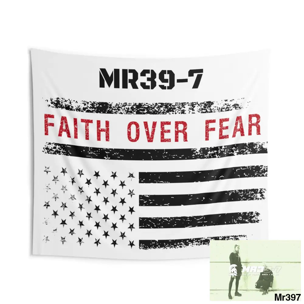 MR39-7 USA Faith over Fear Indoor Wall Tapestries 104’’ × 88’’ Home Decor
