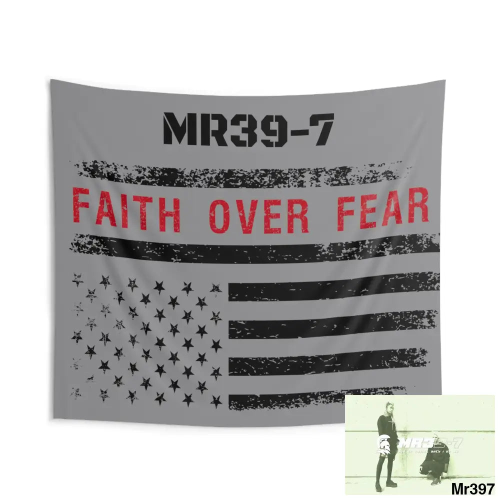 MR39-7 USA Faith over Fear Indoor Wall Tapestries 104’’ × 88’’ Home Decor