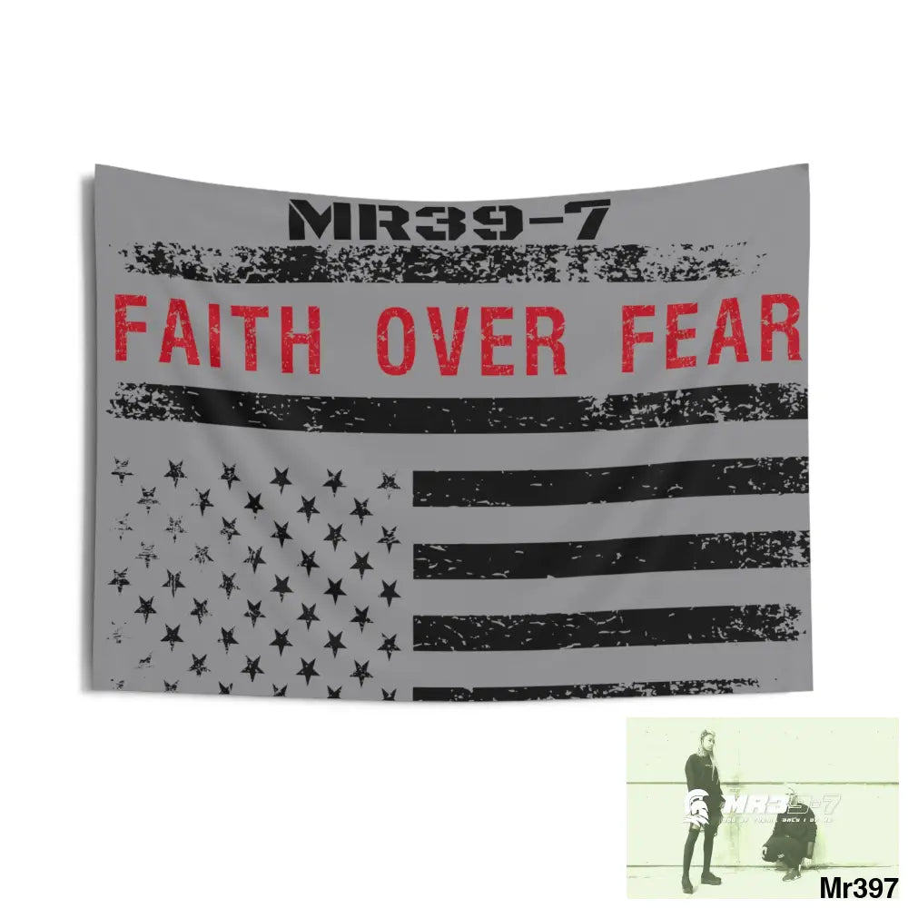 MR39-7 USA Faith over Fear Indoor Wall Tapestries 36’’ × 26’’ Home Decor