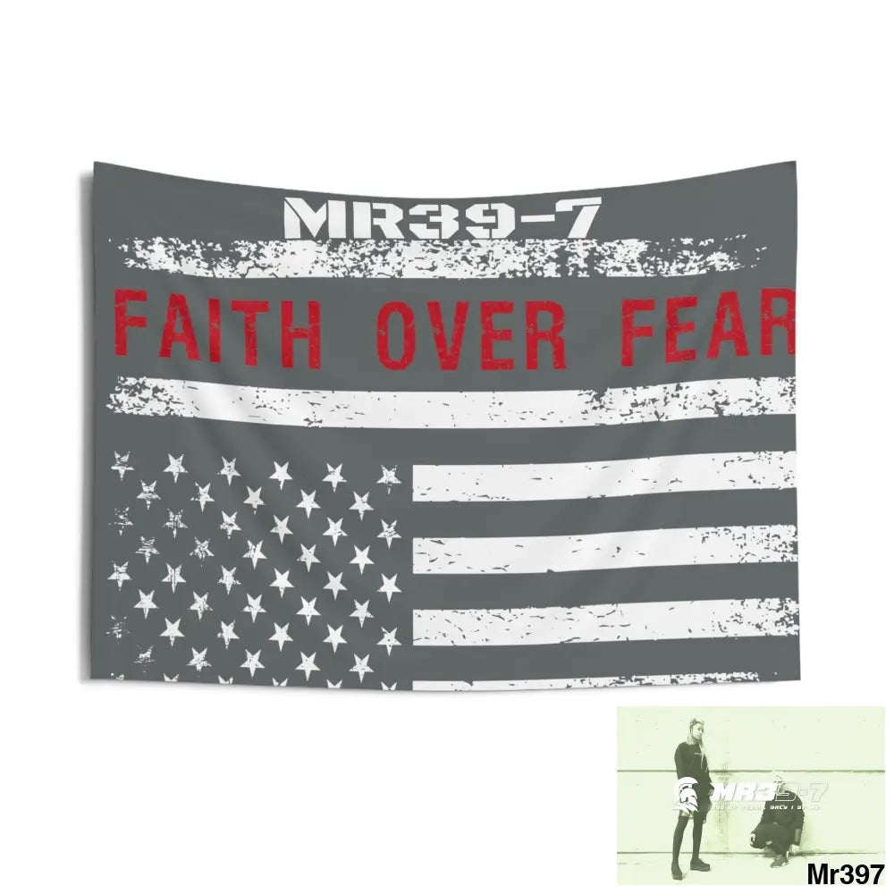 MR39-7 USA Faith over Fear Indoor Wall Tapestries 36’’ × 26’’ Home Decor