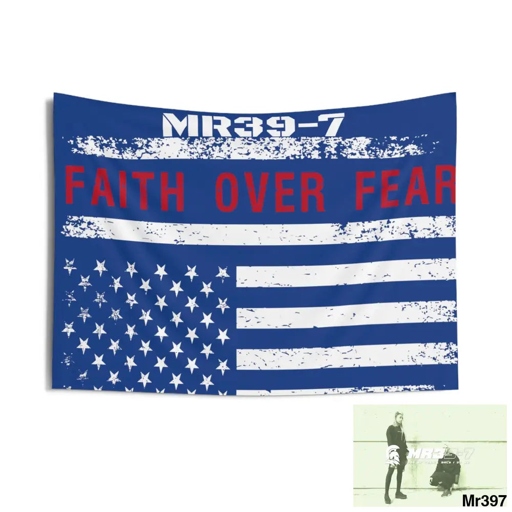 MR39-7 USA Faith over Fear Indoor Wall Tapestries 36’’ × 26’’ Home Decor