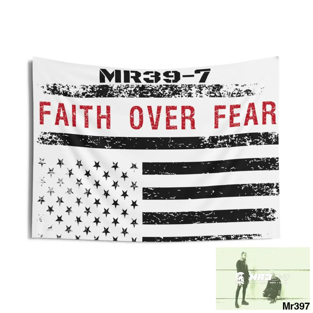 MR39-7 USA Faith over Fear Indoor Wall Tapestries 36’’ × 26’’ Home Decor
