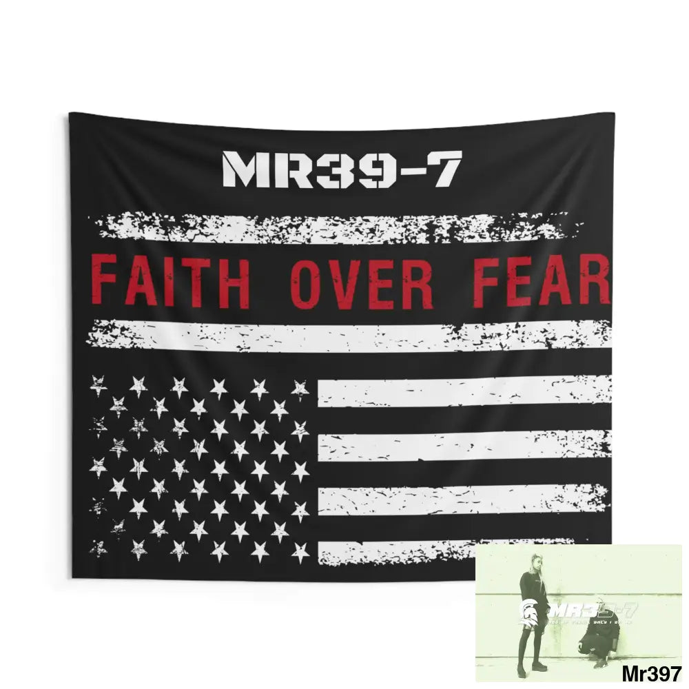 MR39-7 USA Faith over Fear Indoor Wall Tapestries 60’’ × 50’’ Home Decor