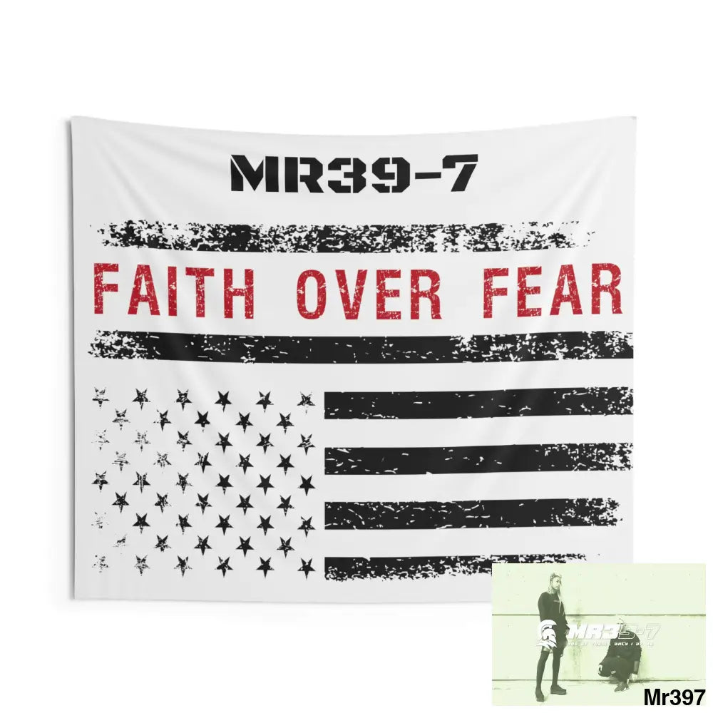MR39-7 USA Faith over Fear Indoor Wall Tapestries 60’’ × 50’’ Home Decor