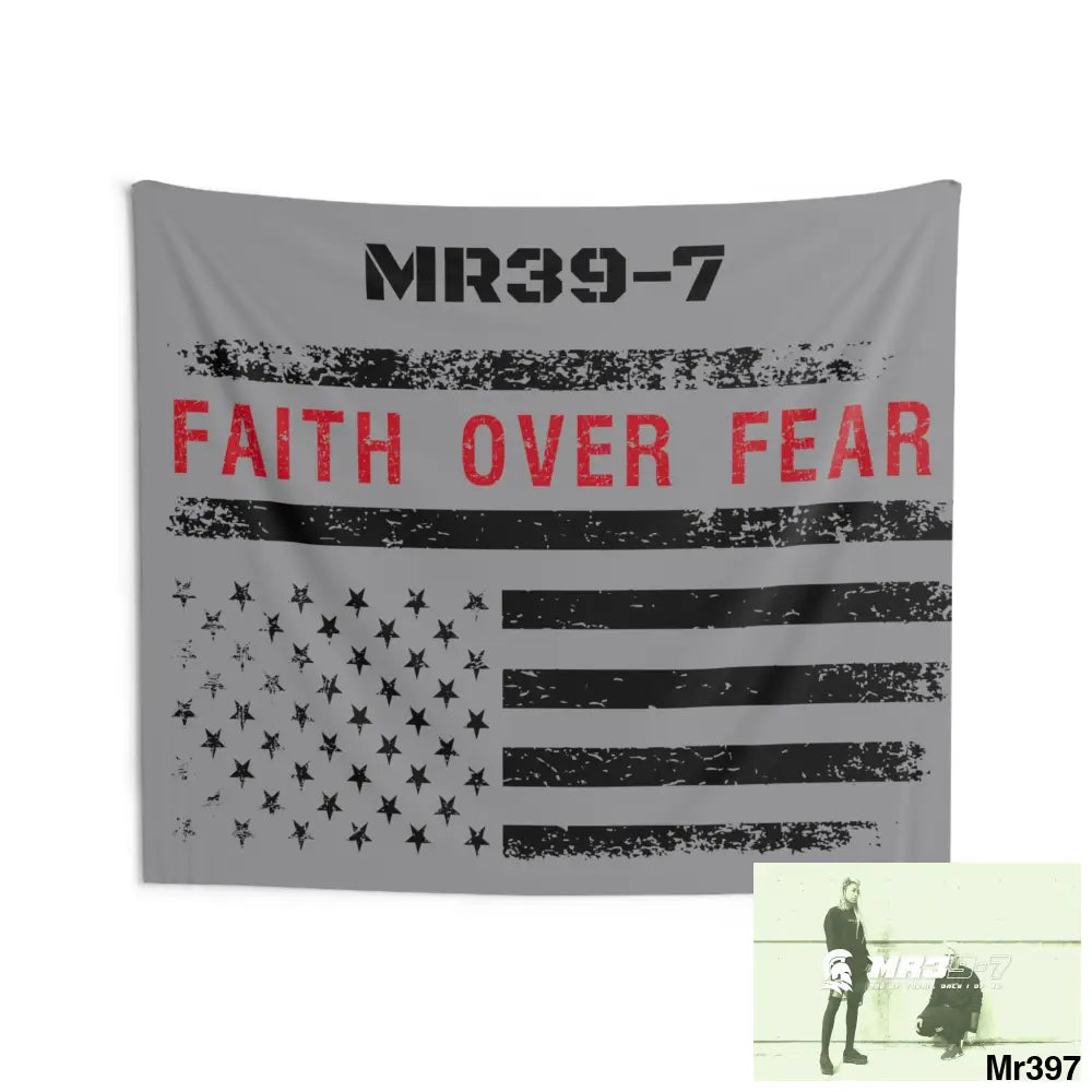 MR39-7 USA Faith over Fear Indoor Wall Tapestries 80’’ × 68’’ Home Decor